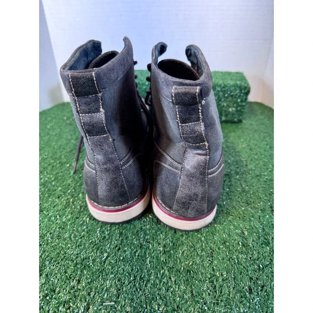 Polar Fox Men Dark Gray Lace Up‎ Ankle Boots Size 9